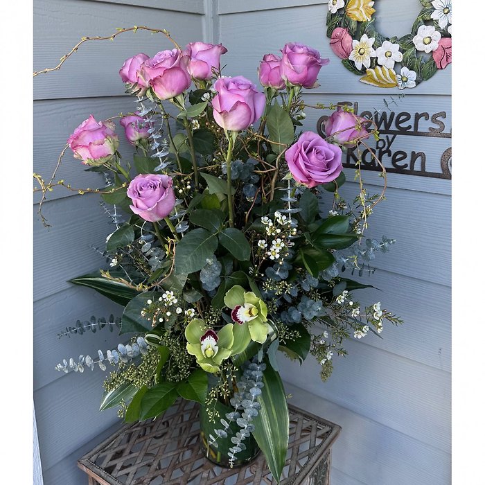 Lavender Rose Bouquet with Orchids
