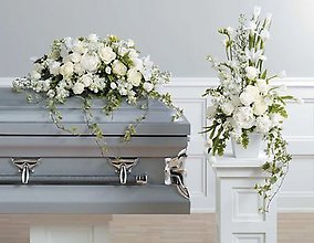 Loving Memories Casket Spray And Marching Basket