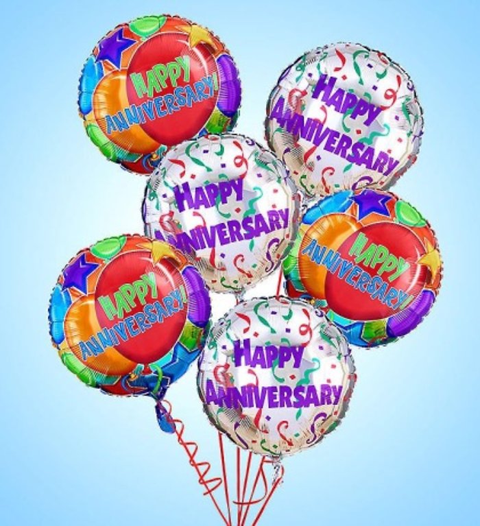 6 Anniversary Balloons